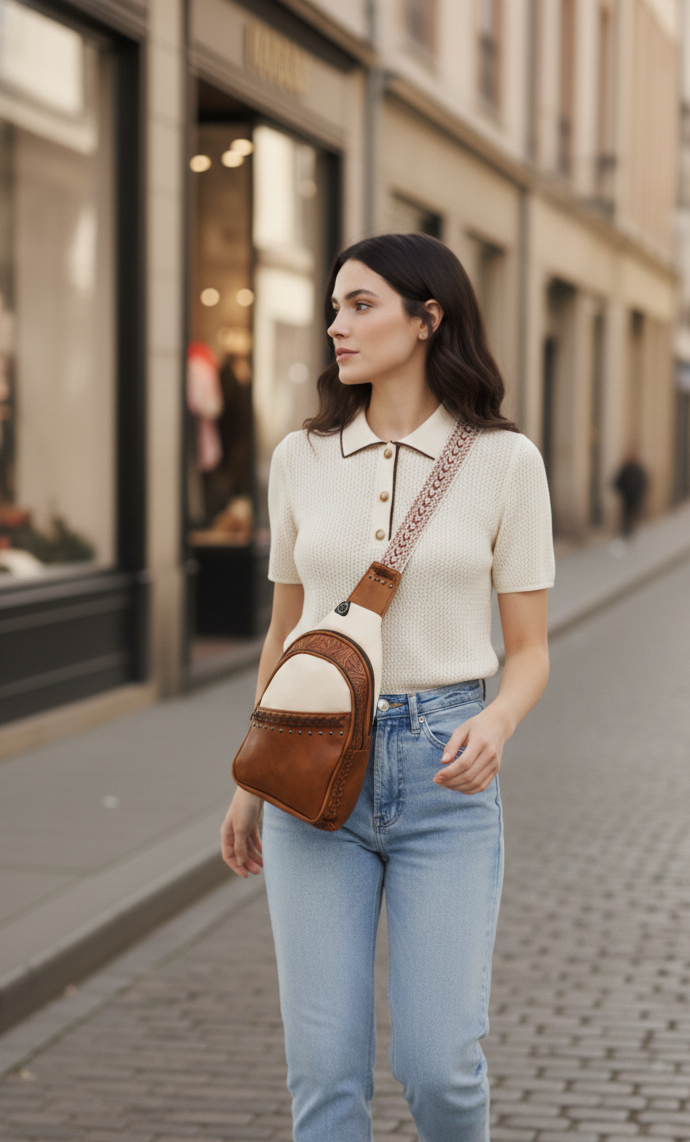 the-artisan-nomad-vintage-embossed-vegan-leather-chest-bag-with-woven-strap