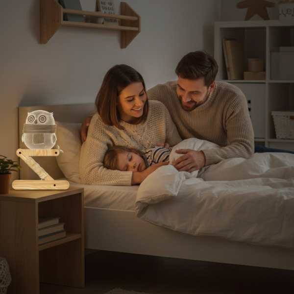 the forest keeper|wooden owl led night light