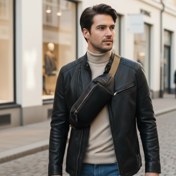 the urban stealth | premium genuine cowhide leather chest bag