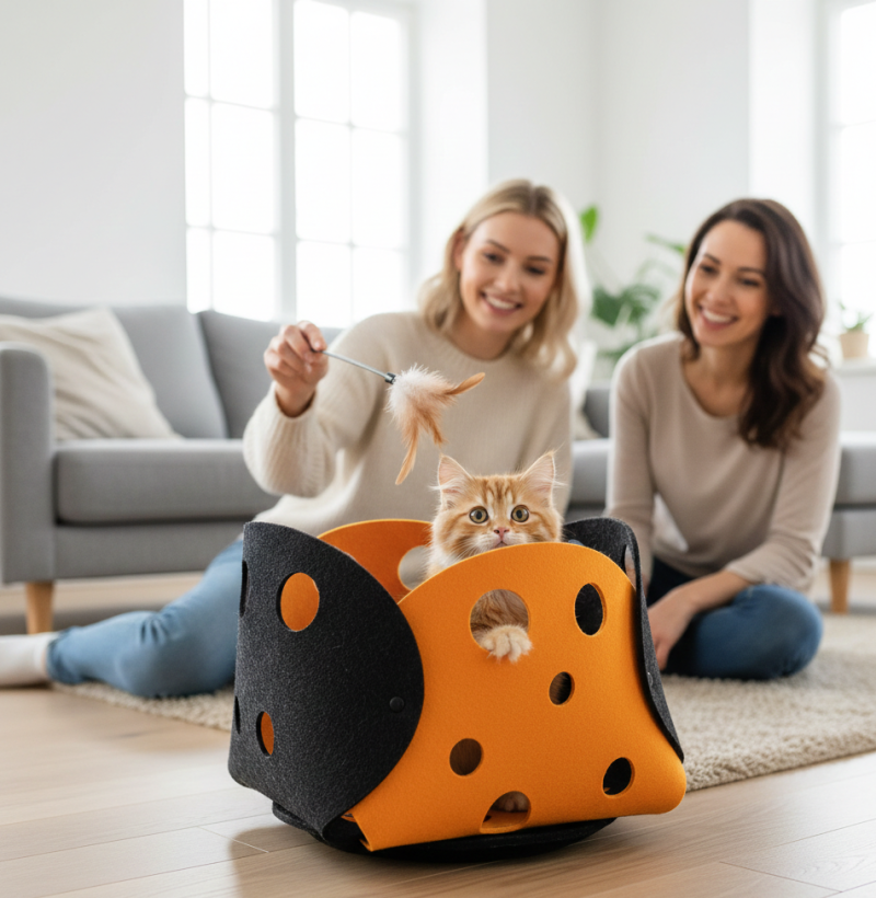 the muse tunnel | modular felt cat sanctuary